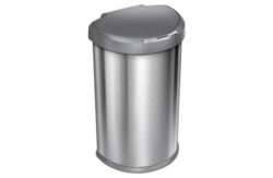 simplehuman 45 Litre Semi Round Sensor Bin - Brushed Steel.